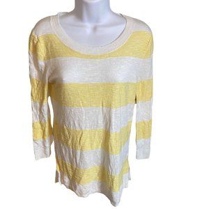Gap yellow and white striped sweater size XS